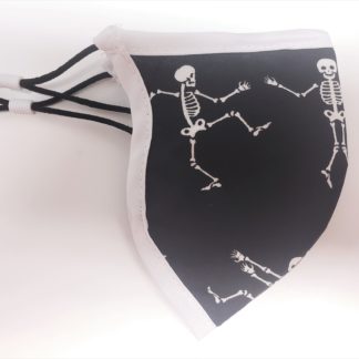 Dancing Skeleton (white trim)  Adult Face Mask