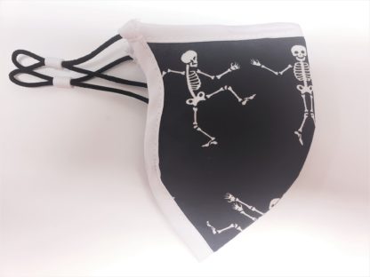 Dancing Skeleton (white trim)  Adult Face Mask